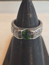 Sterling Silver Peridot Ring  Size 6