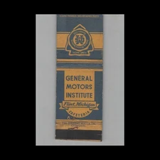 Matchbook Cover General Motors Institute Flint MI #1