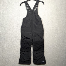 Lands End Ski Snow Bibs Kids 6 Black Squall Waterproof Insulated Iron Knee Seat