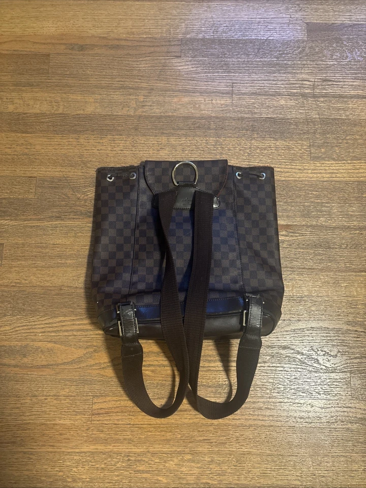 Louis Vuitton Book Bag Unisex Brown Leather Authentic Used From Paris - Image 3 of 4