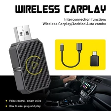Wireless Carplay Android Auto Adapter Plug&Play USB Car Dongle BT CarPlay AI Box