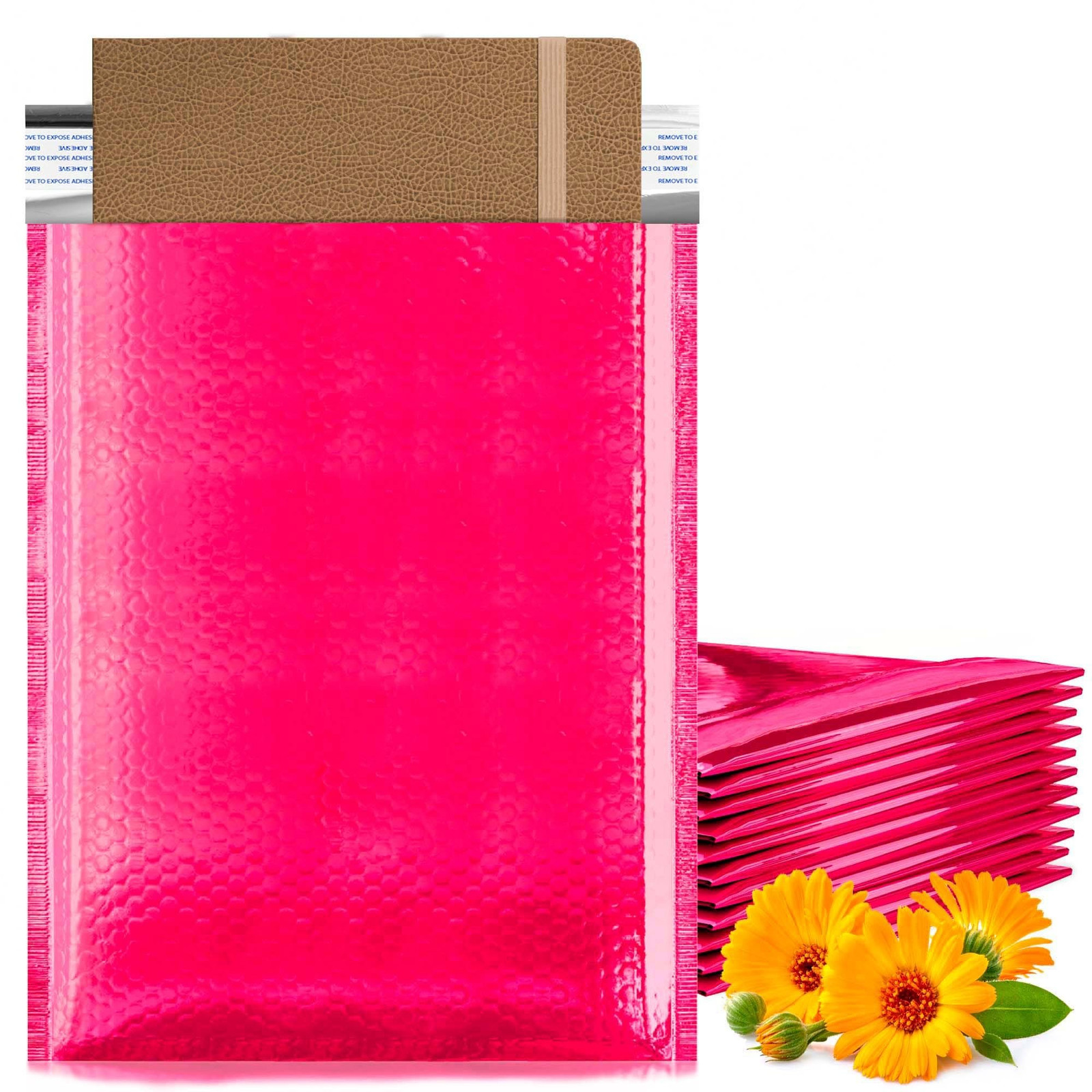 Metallic Hot Pink Bubble Mailers 6.5x9 Padded Envelopes Pack of 350