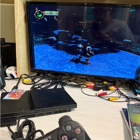 Sony PlayStation 2 PS2 Slim Black Console SCPH-75001 OEM Controller Tested