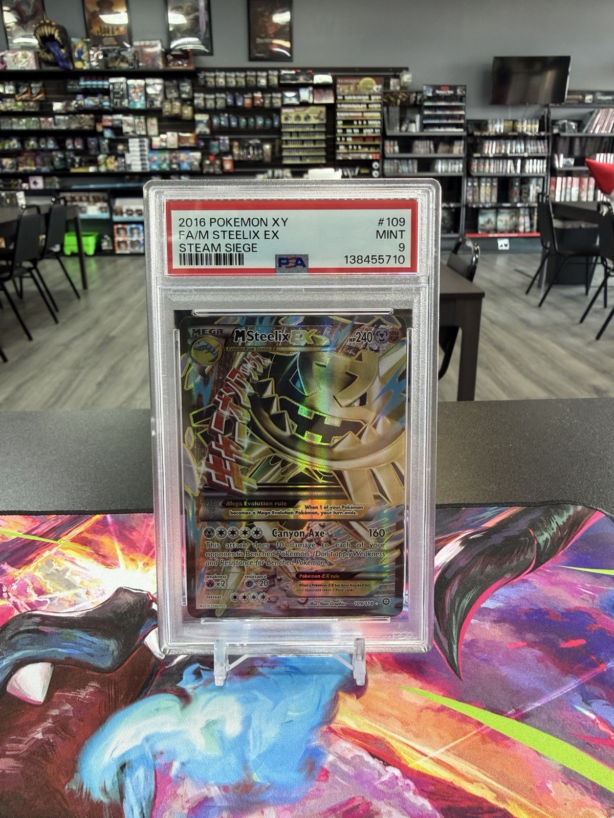 POKEMON XY STEAM SIEGE #109 FULL ART M STEELIX EX PSA 9 Mega