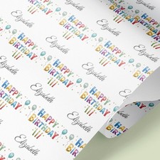 Personalised Birthday Wrapping Paper Any Name Custom Happy Birthday Gift Wrap