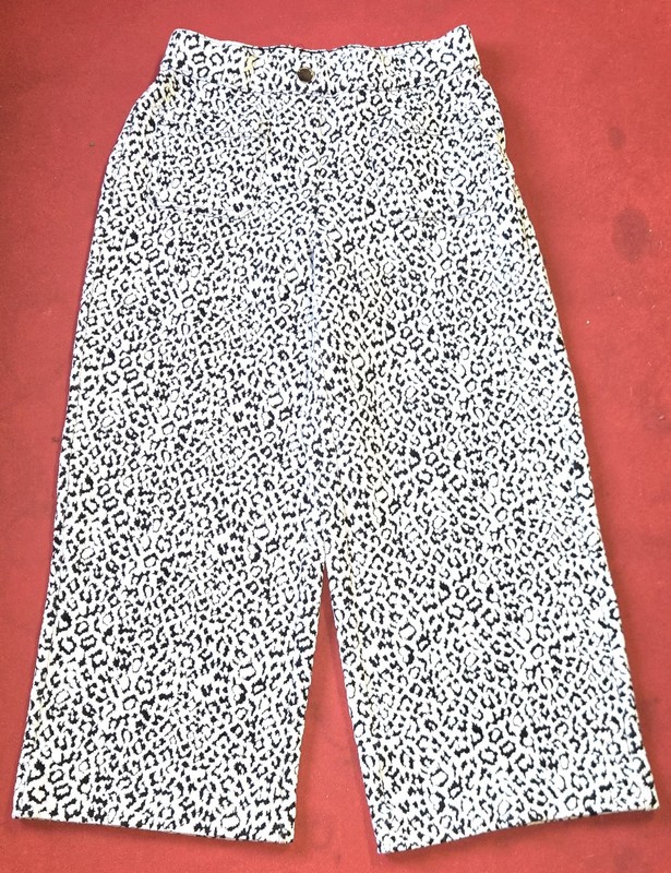 🌟 MICHAEL KORS Black White Leopard Print Wide Leg Cropped Pants Womens XS