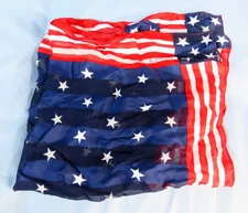 VTG ECHO CHIFFON BURN-OUT STRIPES Square Scarf Hair Tie AMERICAN FLAG USA 21"