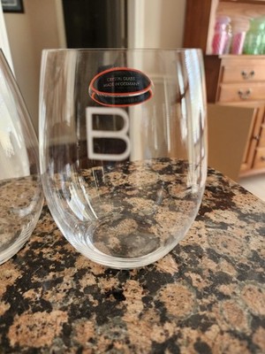 4 Riedel Cabernet Merlot  ''The O Wine Tumbler'' Monogram B Stemless