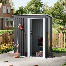 5 x 3 FT Outdoor Shed Storage Metal Garden Mower Bike Box Container Tools Sheds