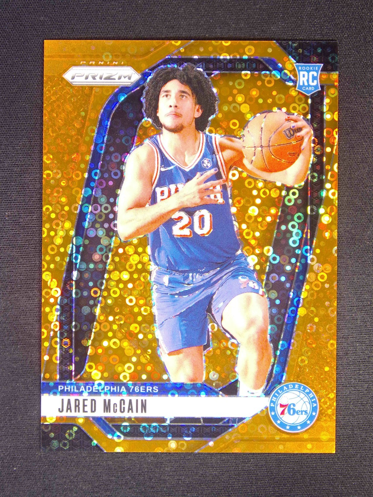 2024-25 Panini Prizm Jared McCain #222 RC Rookie Fast Break Orange /125