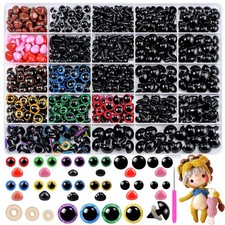1100PCS Safety Eyes and Noses, Amigurumi Safety Eyes for Crocheting, Colorful...