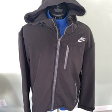 Nike Fleece lined soft shell hooded Black Jacket Men  s Size Large