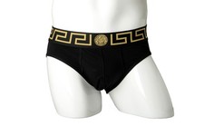 Versace Men's White Black Low Rise Slip 2Pack Underwear Versace 5 US M IT 50