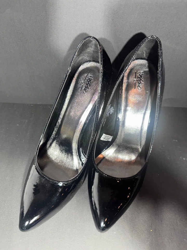 Mossimo Vivian charol negro tacón alto punta punta EE. UU. para mujer talla 7,5 Foto 4 de 4