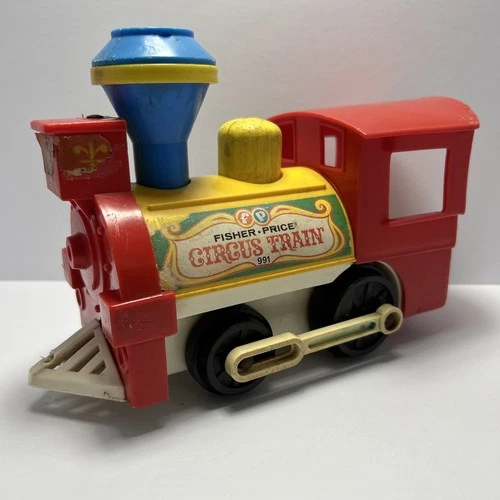 Vintage 1973 Fisher Price 991 Little People Circus Train Engine Whistle Works