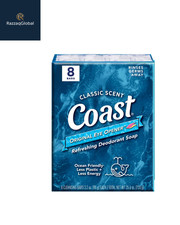 Coast Refreshing Deodorant Bar Soap, for All Skin Types, Classic Scent, 3.2 oz,