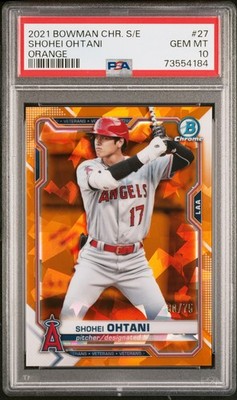 2021 Bowman Chrome Sapphire Edition #27 Shohei Ohtani Orange /75 PSA 10