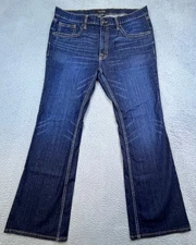 Cody James Brand Jeans Men 38x33 Blue Duke Relaxed Boot Cut Stretch Thick Stitch