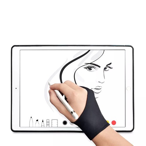 Black 2 Finger Artist Digital Drawing Glove Anti-fouling for Graphics Tablet - Afbeelding 6 van 11