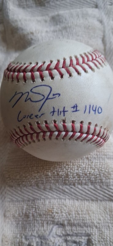 Mike Trout Single Hit # 1140 July 10, 2018 Game Used Auto MLB Authentication