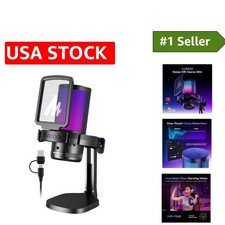 GamerWave USB Gaming Microphone with Noise Cancellation RGB for Streaming