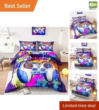 6-Piece 3D Gamer Comforter Set for Boys - Full Size, Microfiber Elegance