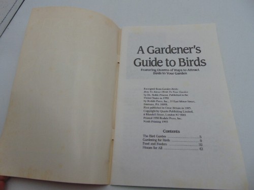 A Gardener's Guide to Birds - 1993 Rodale - 50 Stck. Taschenbuch Broschüre/Broschüre - Bild 4 von 9