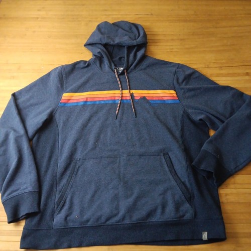 Mens LL Bean Rainbow Hoodie Sweatshirt Cotton Blend XL