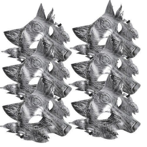 6 Pcs Vintage Masks Cosplay Costume Wolf Head Silver Half Face eBay