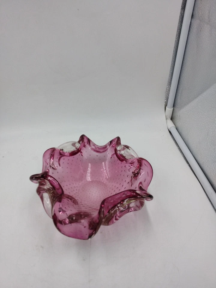 Caramelo decorativo MCM burbujas controladas transparentes de arándano de vidrio artístico de Murano de colección Foto 3 de 4