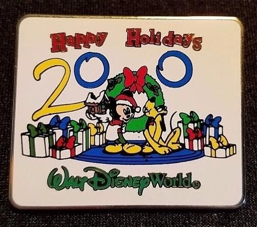MUY RARO ANTIGUO LE Disney Pin Miembro del Elenco DVC Felices Fiestas Santa Mickey Pluto Foto 2 de 2