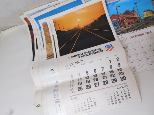 Vintage Large Lot Union Pacific Conrail UTU BLE Railroad Scenic 29x Calendars 70 - Picture 5 of 11