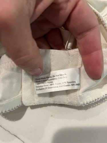 Sujetador Wacoal Talla 36DD Con Aros Blanco Tostado Encaje Sin Forro Estilo 85150 - Imagen 6 de 7