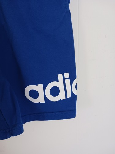 ADIDAS junior boys blue spell out logo cotton shorts sz L 14/16 - Picture 3 of 9