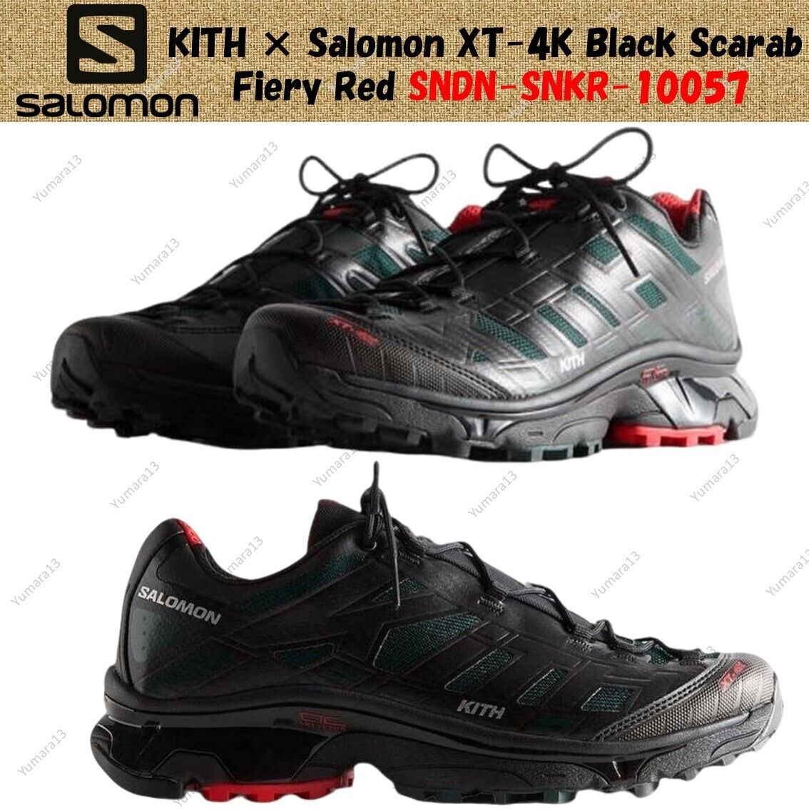 KITH × Salomon XT-4K Black Scarab Fiery Red SNDN-SNKR-10057 KITH × Salomon XT-4K Black Scarab Fiery Red SNDN-SNKR-10057