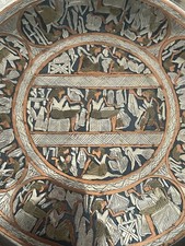 Vtg Egyptian Hand Crafted Copper Brass Metal Wall Plate 16”x16”