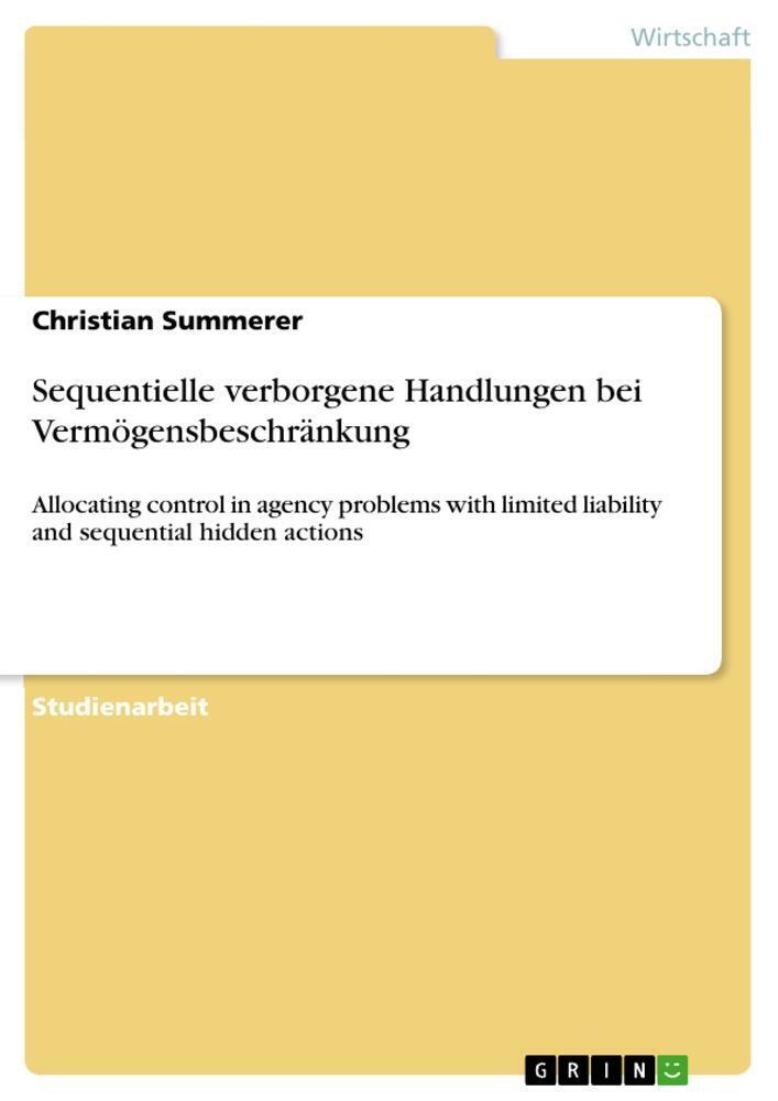 Thumbnail - Sequentielle Verborgene Handlungen Bei Vermögensbeschränkung Christian