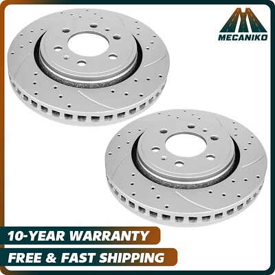 2x Front Drilled Brake Rotors for 2007 - 2021 Lincoln Navigator Ford Expedition