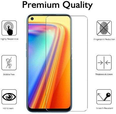 Pack 2 Films Verre Trempé + Coque Pour Realme 7 4G - Marque Novago, Anti-rayures 9H, Anti-bulles, Neuf