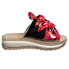 Free People Size 38 7 Chapmin Sporty Black Platform Ribbon Slides Sandal New