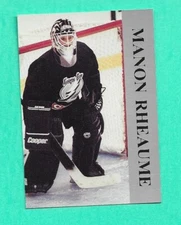 (1) MANON RHEAUME TAMPA BAY GOALIE PROMOTIONAL GREY BORDER NM+ CARD  (F4751)