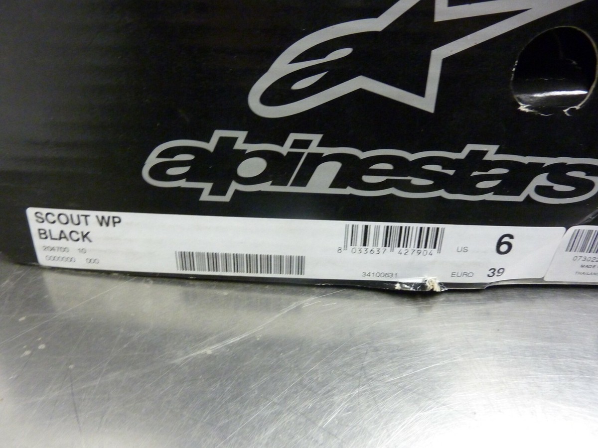 ALPINESTARS SCOUT WP BLACK SIZE EURO 39 (204700 10) (21687)