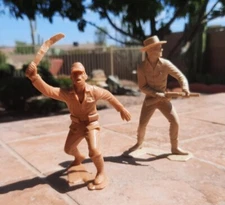 Vintage 1964 Louis Marx Toys Cowboy Sheriff/ Japanese Soldier 6" Plastic Figure
