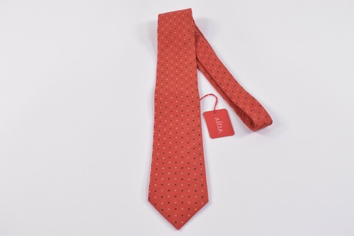 Altea Neck Tie NWT Orange with Black Dots Silk Blend - Picture 2 of 7