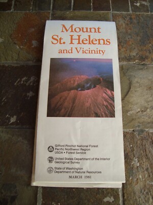 1981 Mount St. Helens and Vicinity Map Gifford Pinchot National Forest