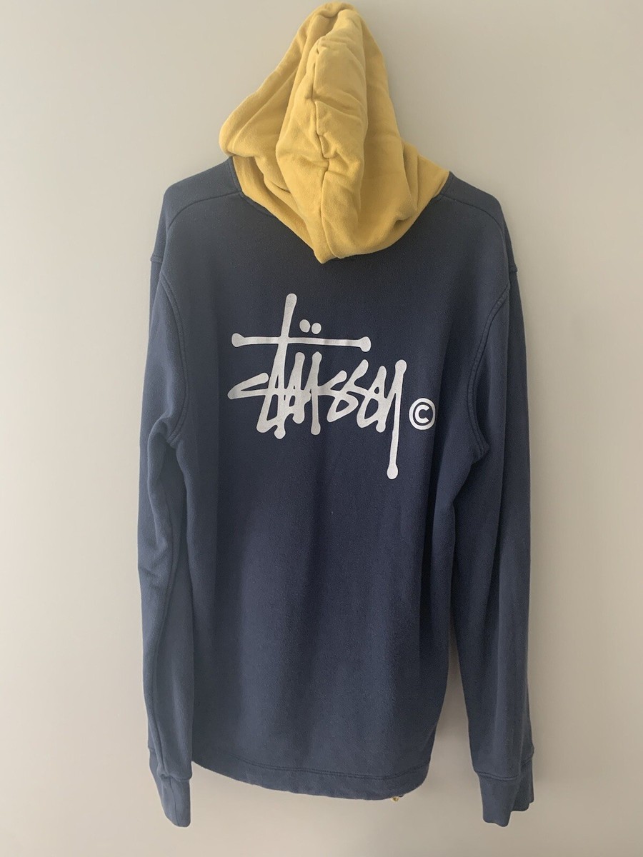 Stussy Two Tone Blue/Yellow Hoodie | eBay