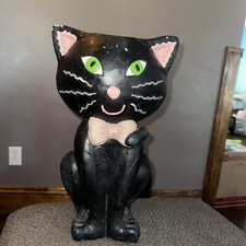 Rare Target 2003 Halloween Black Cat Candy Bowl Stands 18 1/2”tall X 11”wide