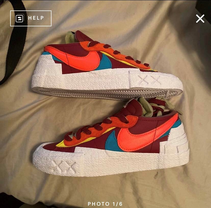 SACAI X NIKE Nike Blazer X Sacai X KAWS ""Rosso squadra"" taglia 4 5 DM7901 600