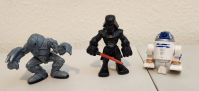Lot of 3 Star Wars Galactic Heroes Figures Darth Vader R2D2 Super Battle Droid