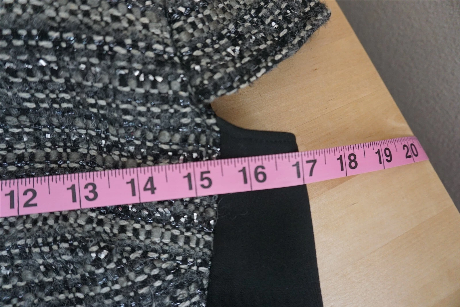 Abito Tory Burch Deandra tweed nero granito metallizzato cambio taglia 2